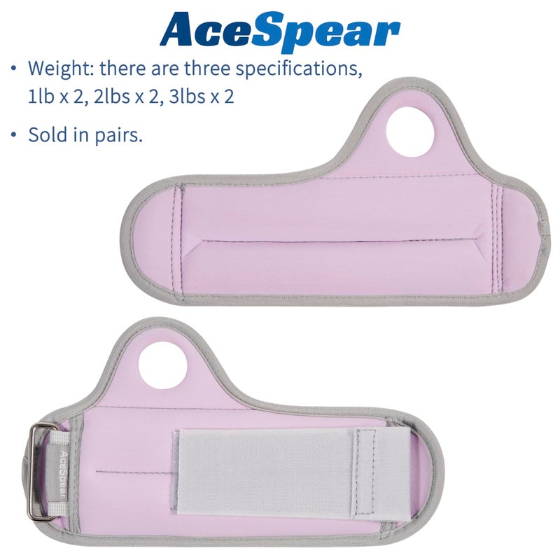 AceSpear Wrist Weights with Thumb Loops Lock for Men Women 1lb*2 2lbs*2 3lbs*2 Ankle Weights Weighted Gloves for Running Strength Training Walking Exercises (Purple, 1 lb x 2) - Image 2